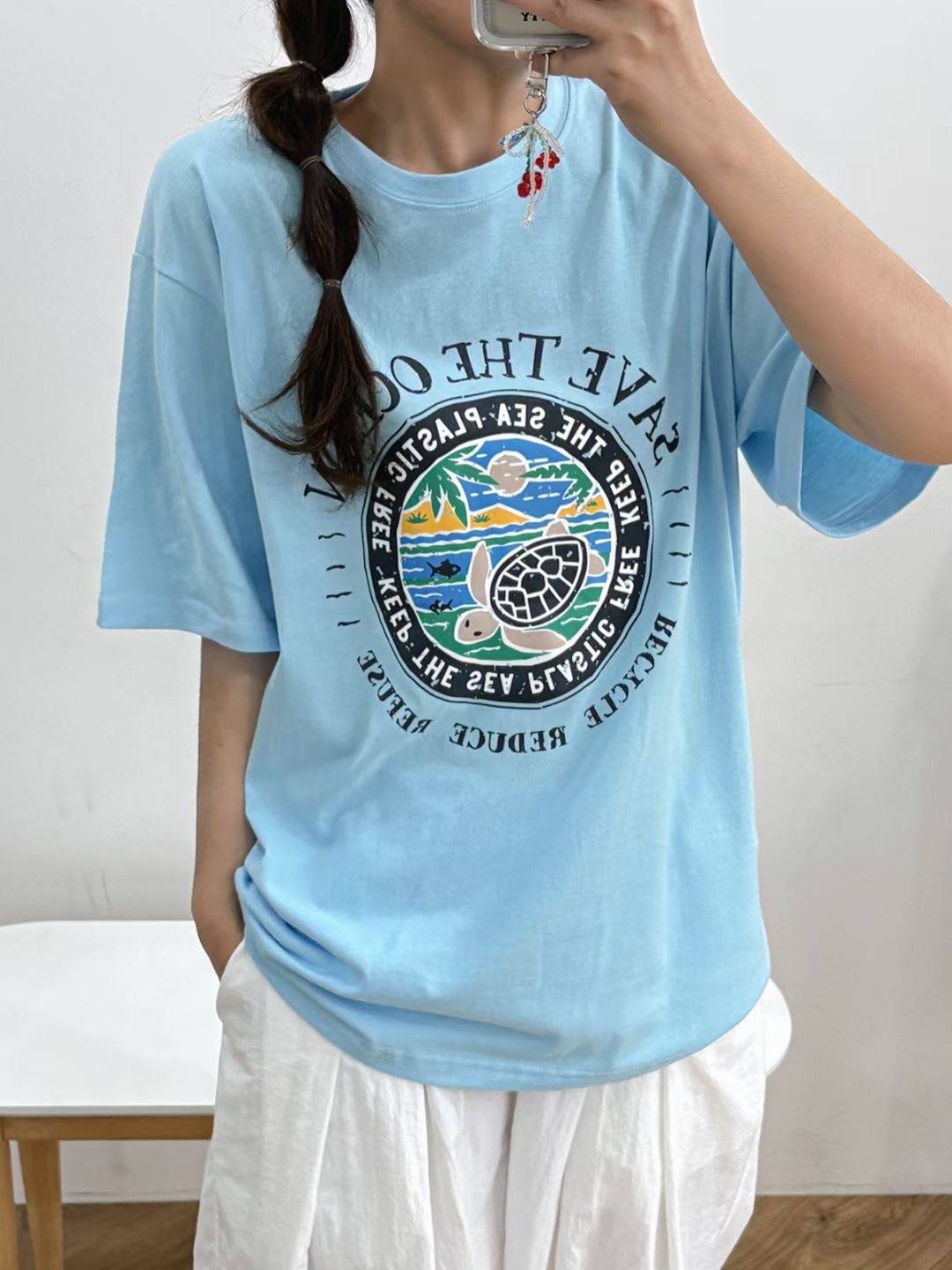 끌 벅지韓國代購㊣女裝新品休閑職業時尚人氣25春夏熱賣T恤Pull BuckT恤圖色2