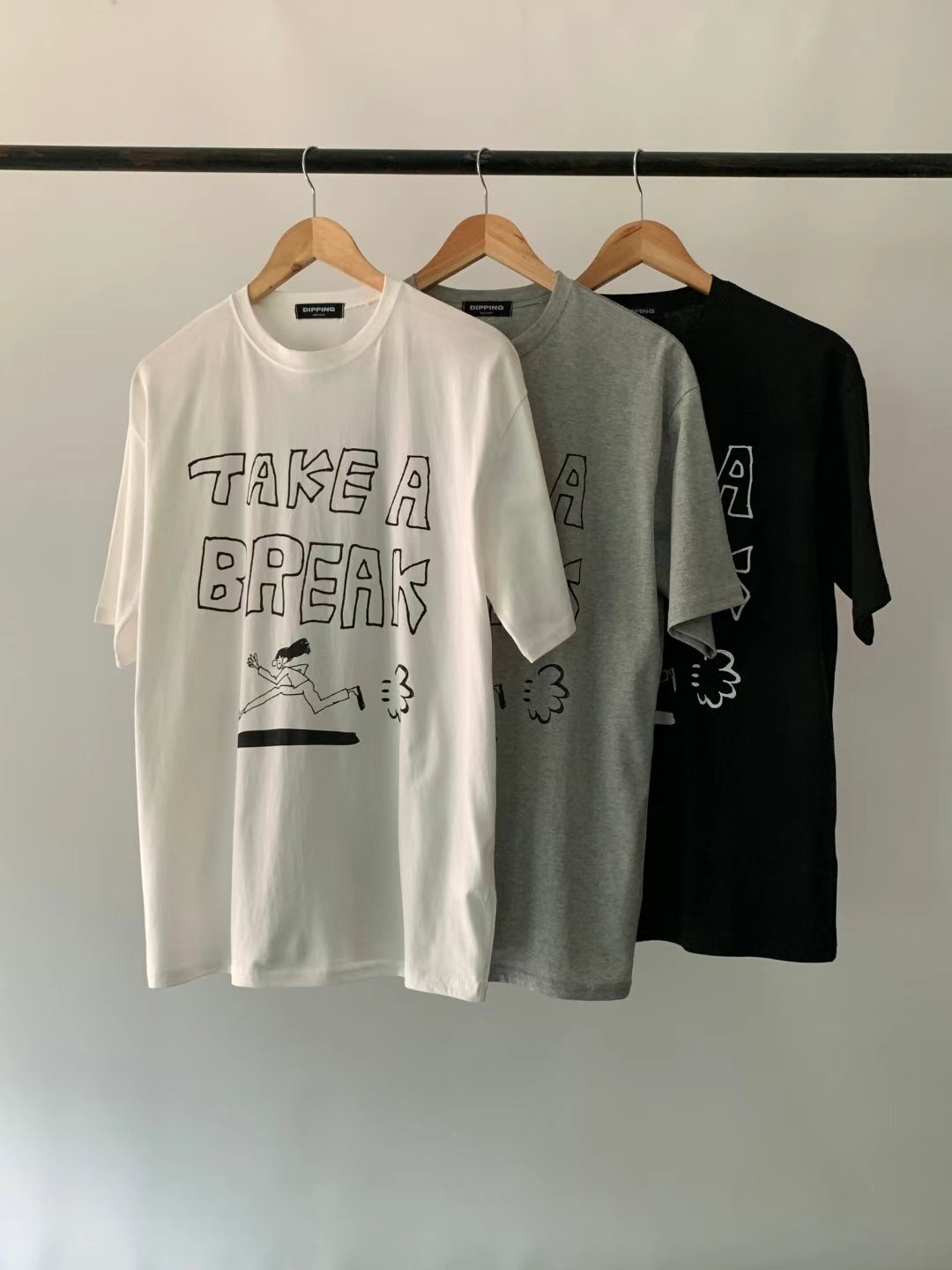DIPPING韓國代購㊣女士新品真品時尚熱賣休閑職業推薦人氣T恤DIPPINGT恤圖色3左三色