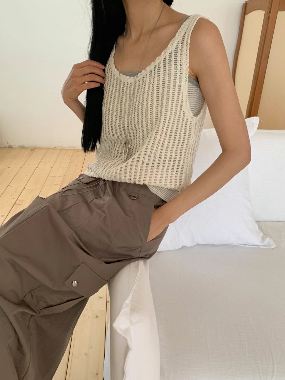 DIPPING韓國代購㊣女裝新款職業真品休閑25春夏時尚吊帶背心DIPPING吊帶/背心