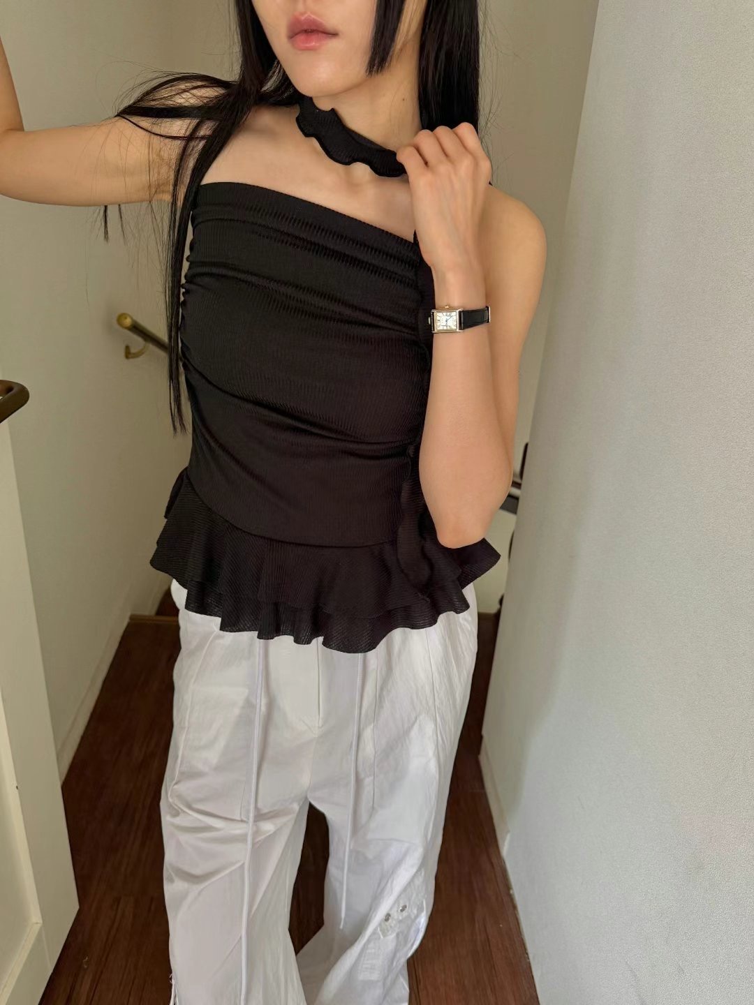 DIPPING韓國直郵㊣女士新品人氣職業推薦時尚吊帶背心含脖帶DIPPING吊帶/背心