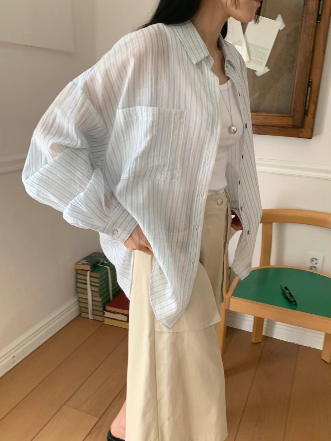 DIPPING韓國直郵㊣女裝新品人氣職業推薦休閑25春夏襯衫蕾絲衫DIPPING襯衫/蕾絲衫