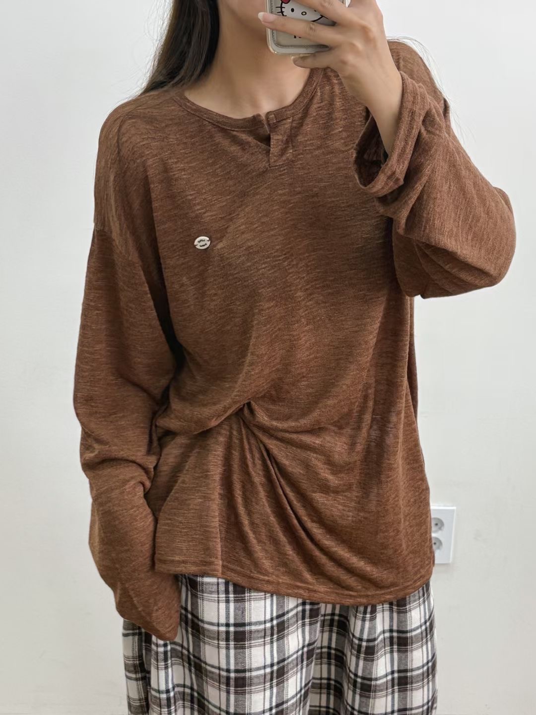 끌 벅지韓國直郵㊣女裝新品時尚25春夏職業真品休閑長袖T恤Pull Buck長袖T恤圖色4