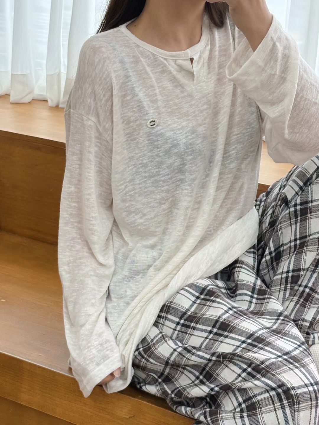 끌 벅지韓國直郵㊣女裝新品時尚25春夏職業真品休閑長袖T恤Pull Buck長袖T恤圖色5