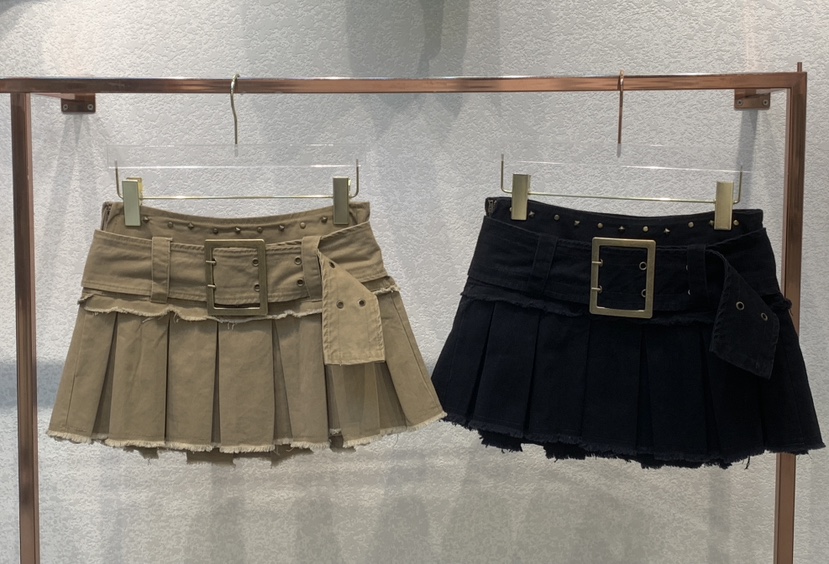 SYMBOL韓國代購㊣女裝新款真品熱賣職業人氣短裙含腰帶百褶SYMBOL短裙