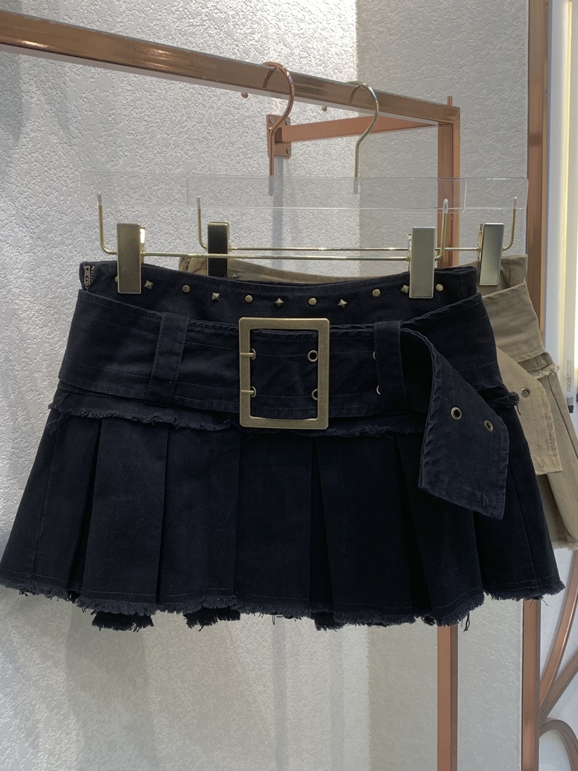 SYMBOL韓國代購㊣女裝新款真品熱賣職業人氣短裙含腰帶百褶SYMBOL短裙圖色2
