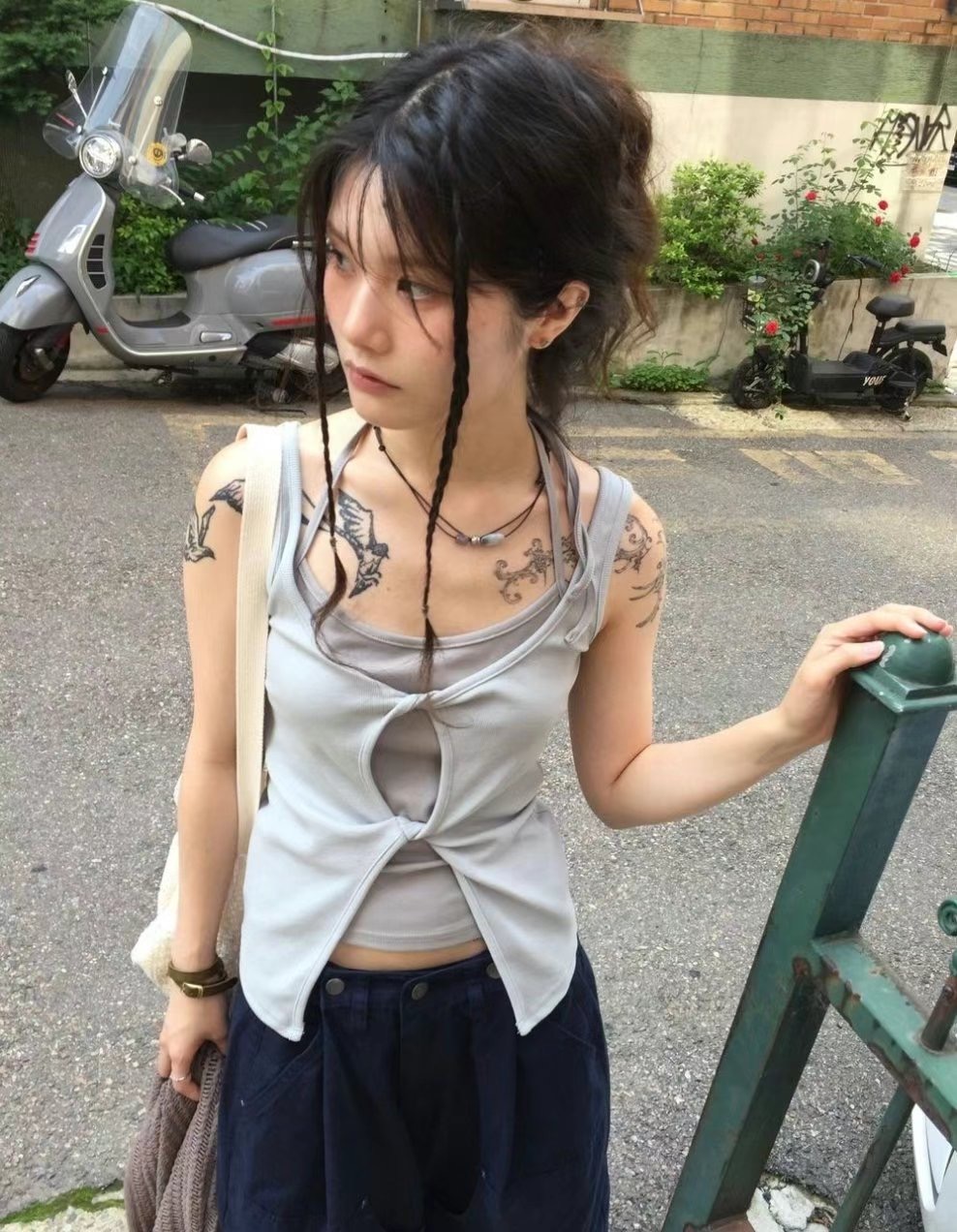 SPARK東大門㊣直郵女士新品25春夏休閑職業時尚熱賣吊帶背心SPARK吊帶/背心