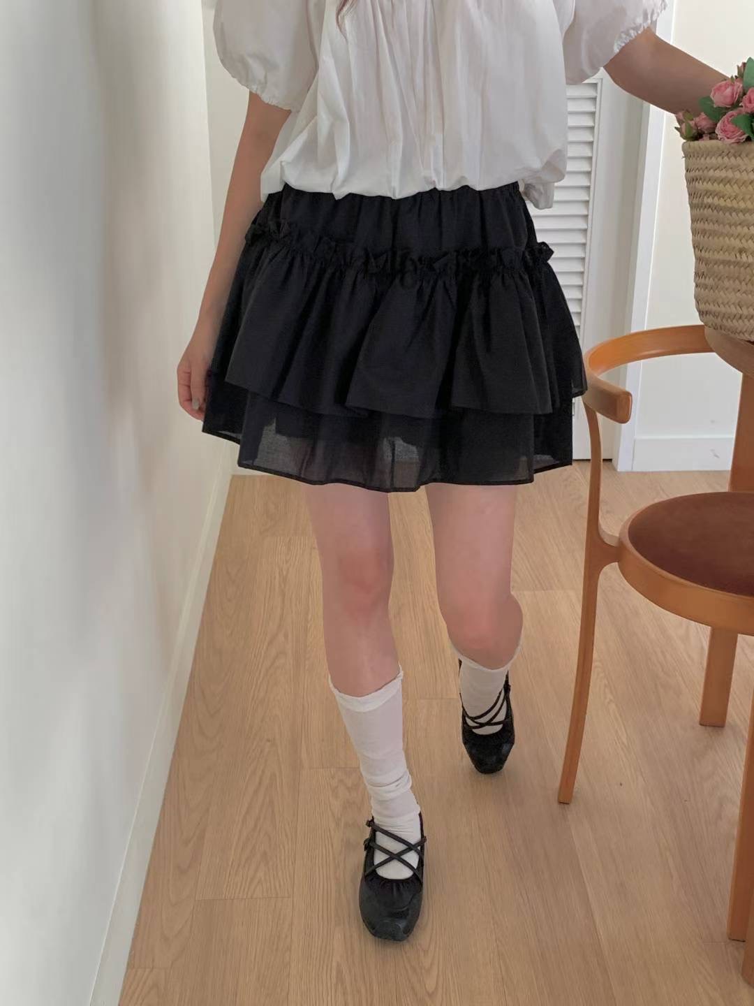 CHERRY YA韓國代購㊣女裝新品時尚真品人氣推薦熱賣休閑短裙CHERRY YA短裙