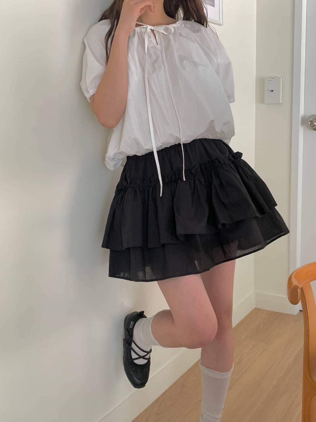 CHERRY YA韓國代購㊣女裝新品時尚真品人氣推薦熱賣休閑短裙CHERRY YA短裙