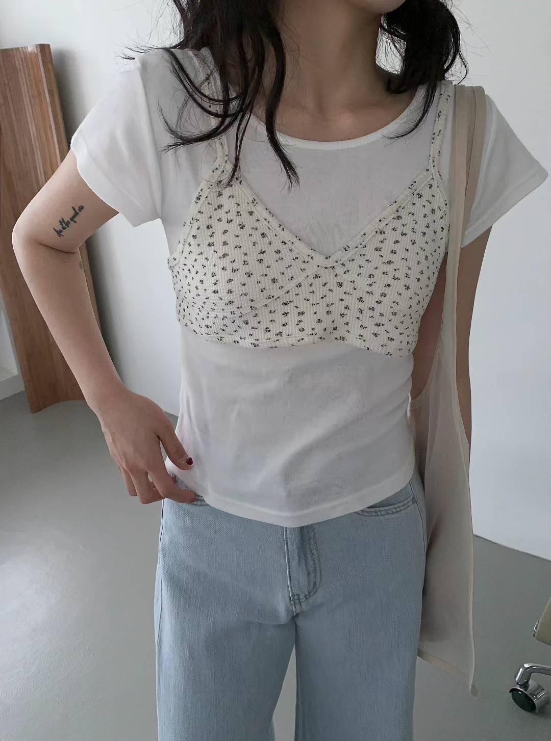 DINO東大門㊣直郵女裝新品推薦職業25春夏休閑吊帶背心花朵DINO吊帶/背心