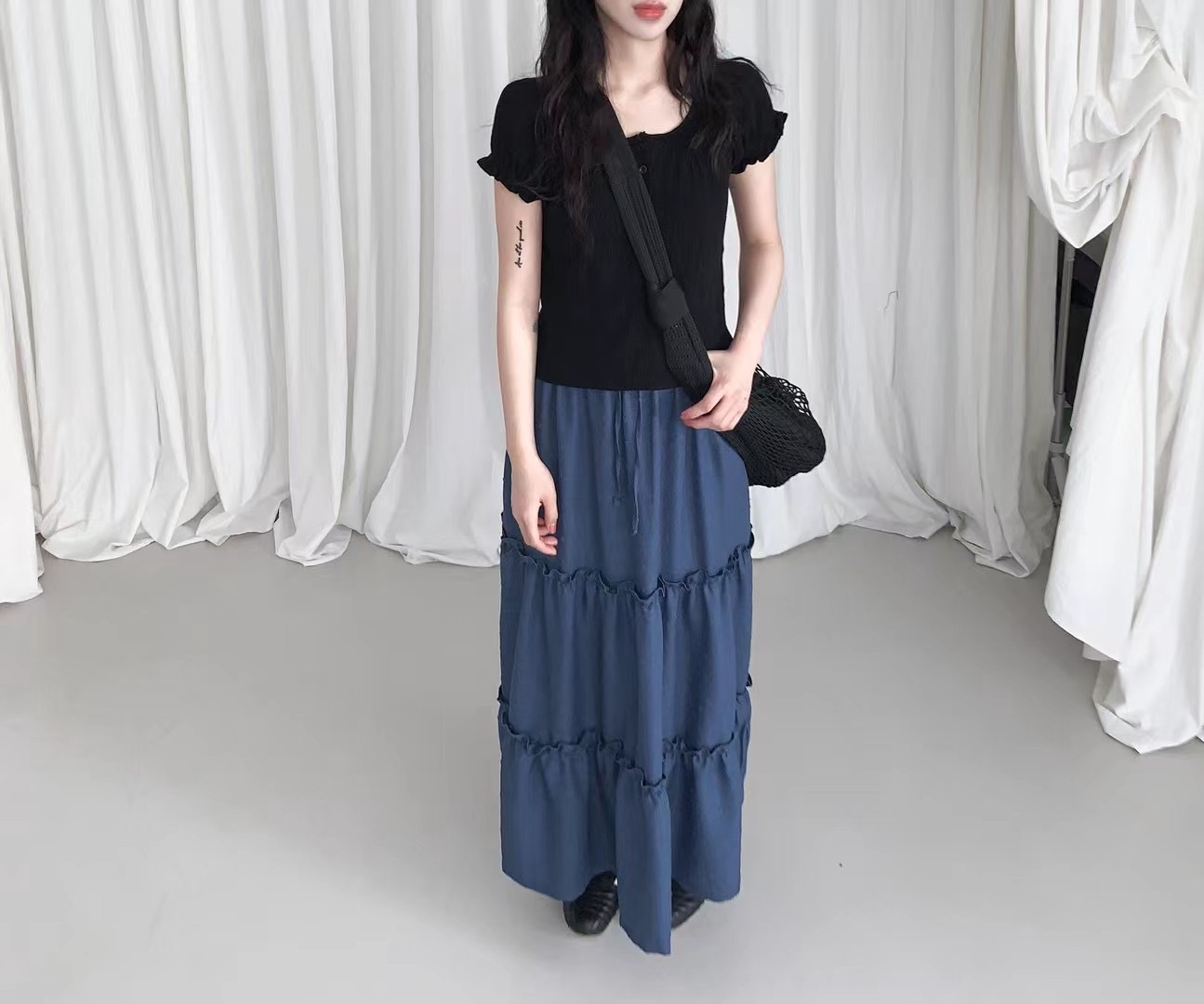 DINO韓國直郵㊣女裝新品25春夏推薦休閑人氣熱賣職業時尚長裙DINO長裙圖色2