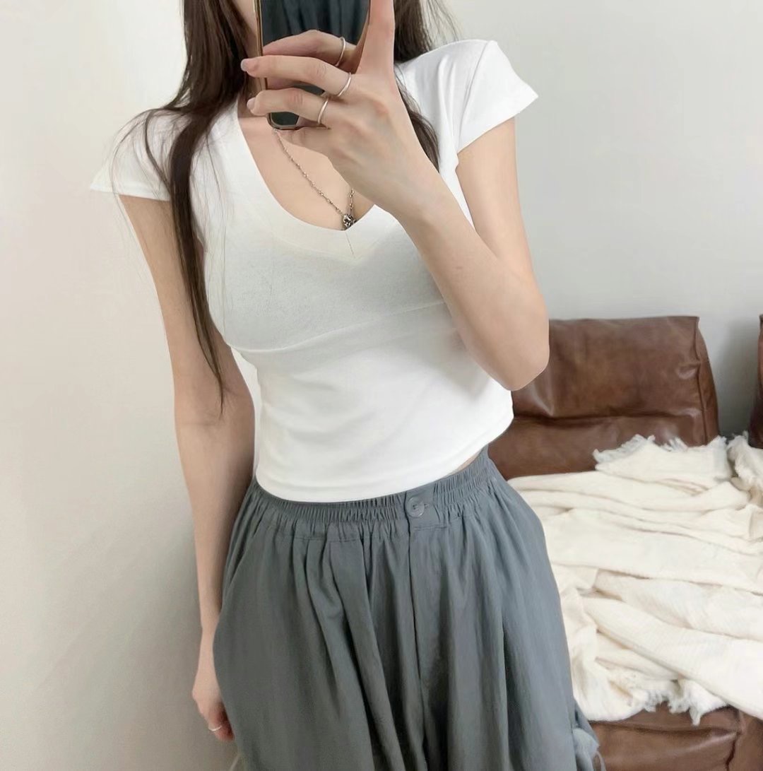 MY YOUNG東大門㊣實拍女裝新品熱賣25春夏職業時尚休閑T恤OUNCET恤圖色2