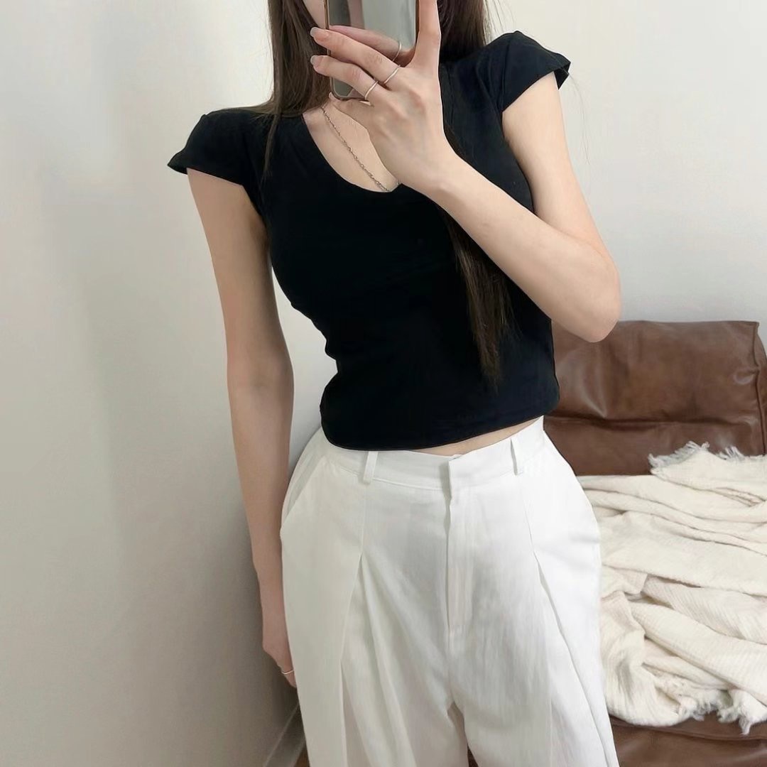 MY YOUNG東大門㊣實拍女裝新品熱賣25春夏職業時尚休閑T恤OUNCET恤圖色3