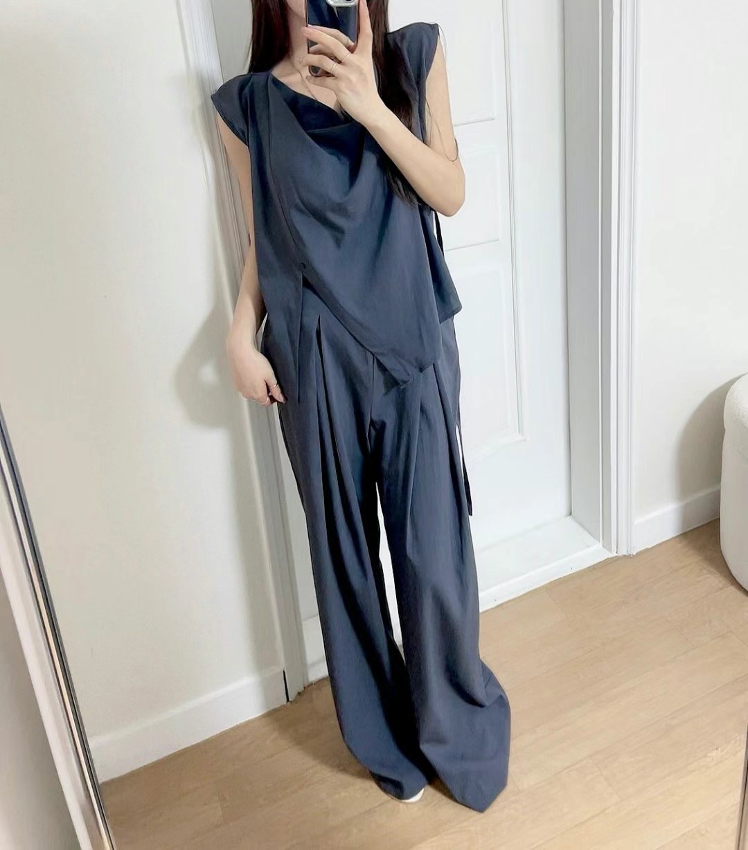 MY YOUNG韓國代購㊣女士新品真品25春夏人氣職業休閑褲亞麻OUNCE休閑褲圖色2