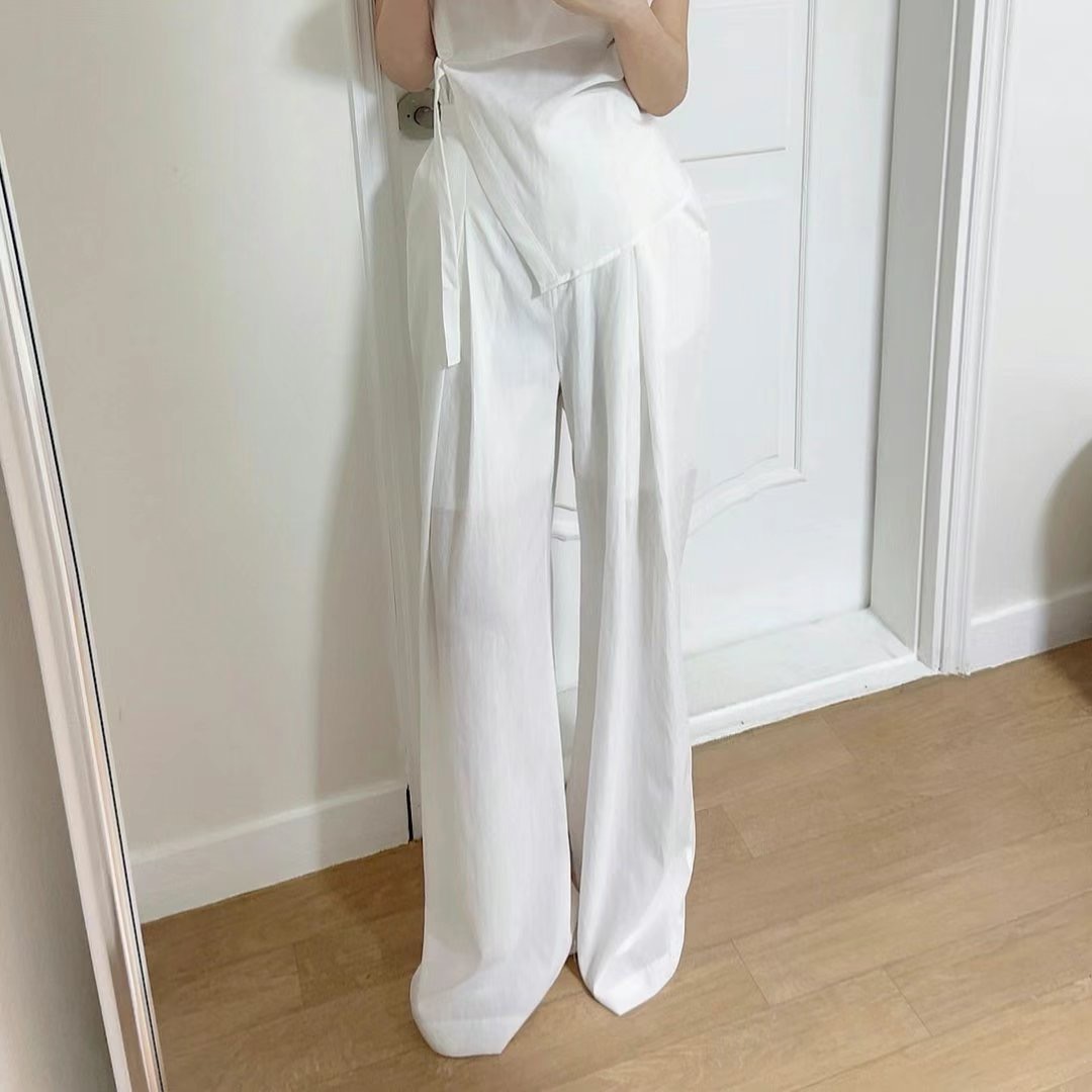 MY YOUNG韓國代購㊣女士新品真品25春夏人氣職業休閑褲亞麻OUNCE休閑褲圖色3