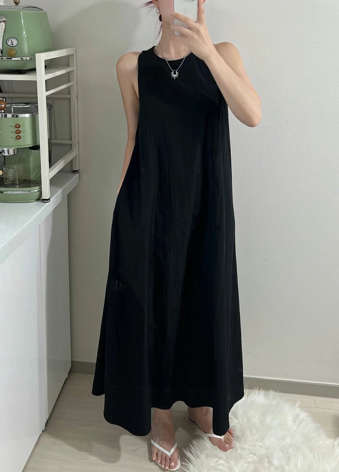 MY YOUNG韓國代購㊣女裝新品時尚人氣真品熱賣休閑連衣裙尼龍OUNCE連衣裙圖色3