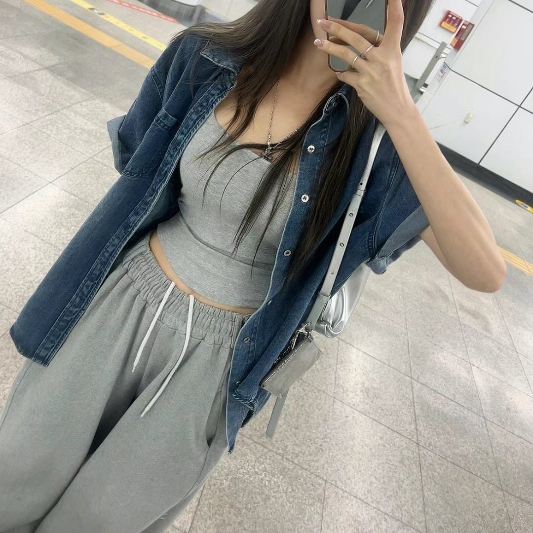 MY YOUNG東大門㊣代購女士新品25春夏職業推薦夾克寬松牛仔OUNCE夾克