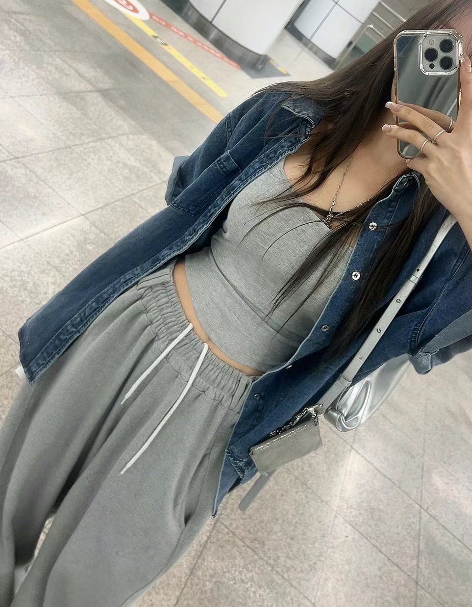 MY YOUNG東大門㊣代購女士新品25春夏職業推薦夾克寬松牛仔OUNCE夾克
