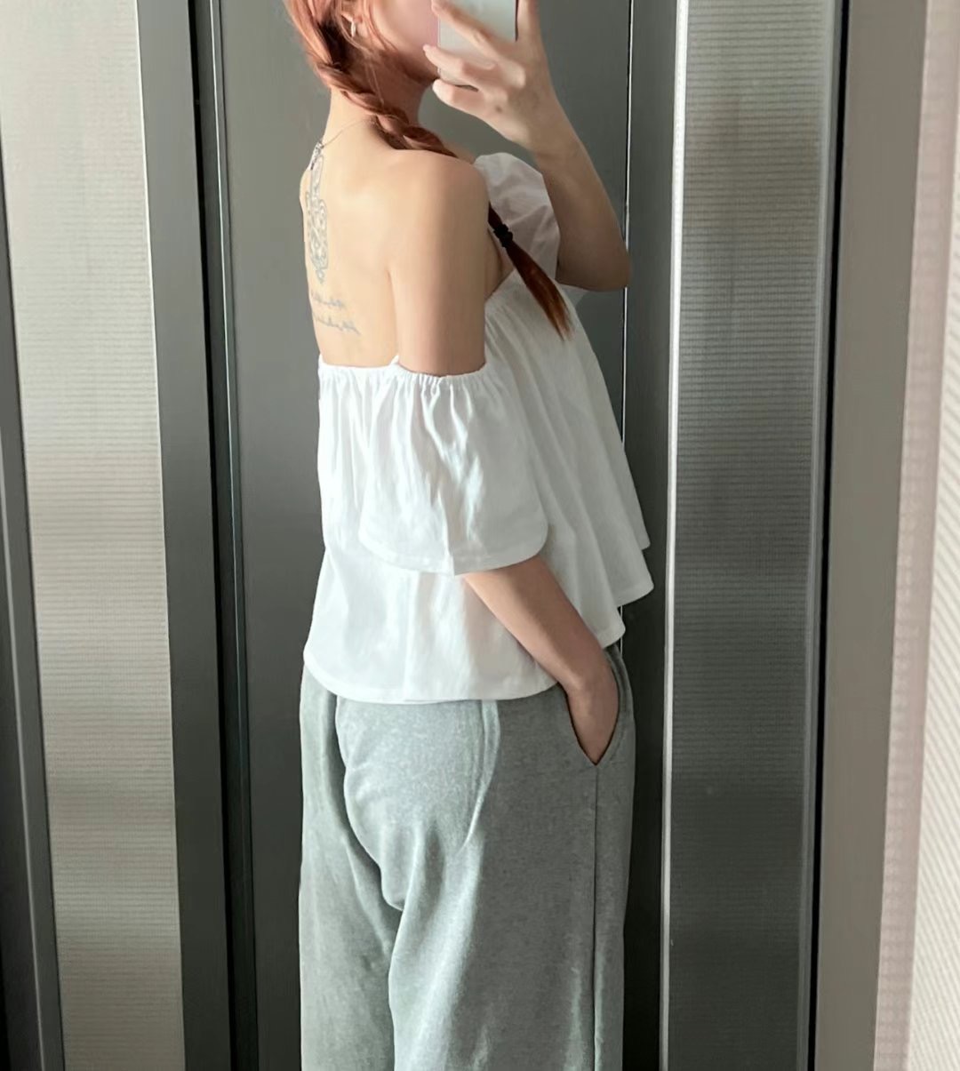 MY YOUNG東大門㊣代購女裝新品時尚人氣25春夏襯衫蕾絲衫露肩OUNCE襯衫/蕾絲衫