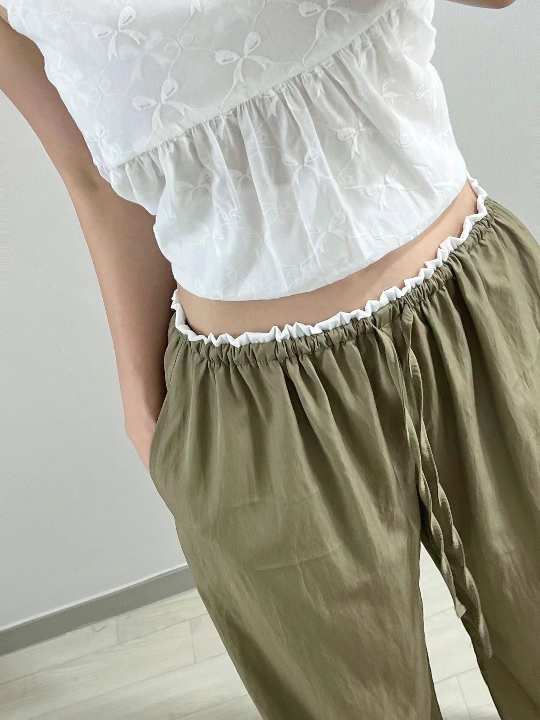 MY YOUNG東大門㊣實拍女裝新品25春夏休閑人氣時尚休閑褲尼龍OUNCE休閑褲