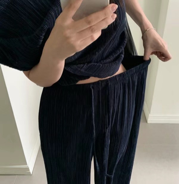 MY YOUNG東大門㊣實拍女士新款推薦職業真品熱賣休閑褲褶皺OUNCE休閑褲