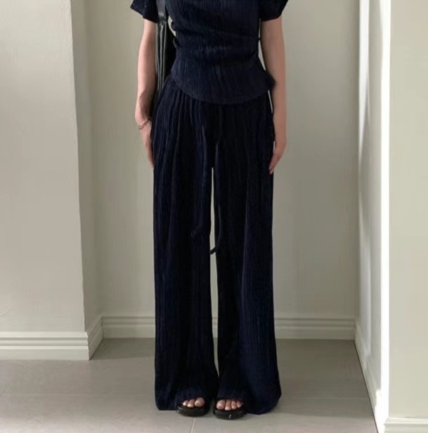 MY YOUNG東大門㊣實拍女士新款推薦職業真品熱賣休閑褲褶皺OUNCE休閑褲圖色2
