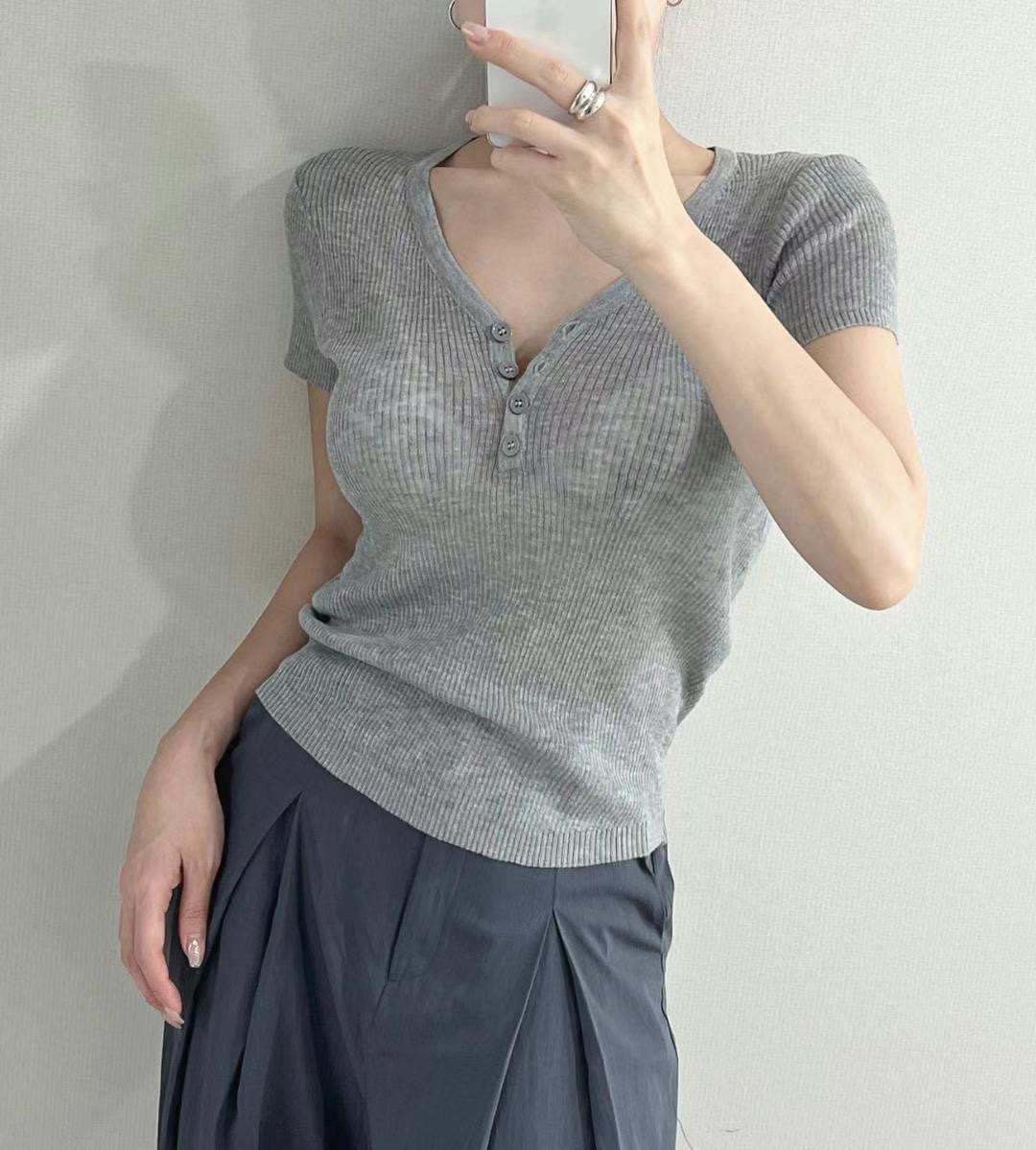 MY YOUNG韓國代購㊣女士新款熱賣人氣25春夏時尚休閑針織衫OUNCE針織衫圖色3