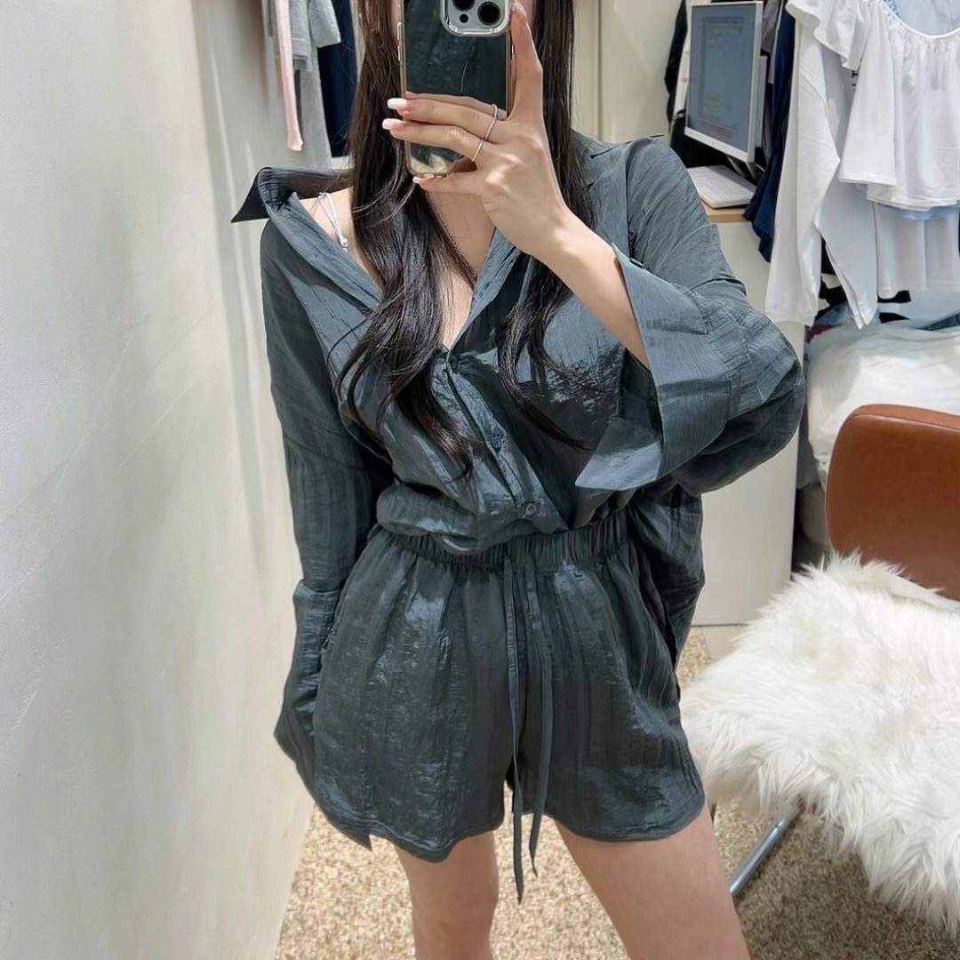 MY YOUNG東大門㊣直郵女裝新品時尚休閑推薦真品襯衫蕾絲衫OUNCE襯衫/蕾絲衫圖色2