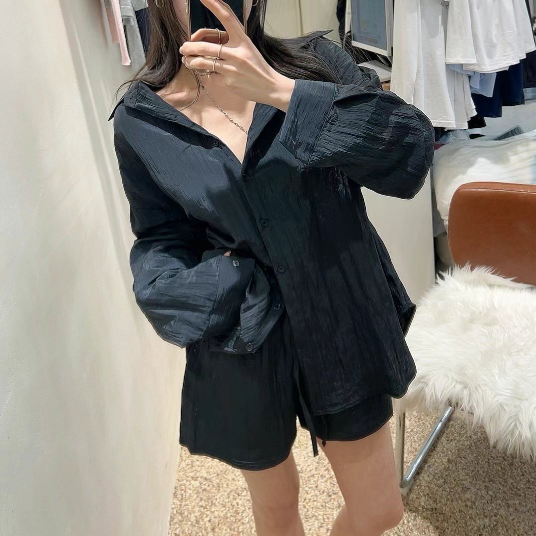 MY YOUNG東大門㊣直郵女裝新品時尚休閑推薦真品襯衫蕾絲衫OUNCE襯衫/蕾絲衫圖色3