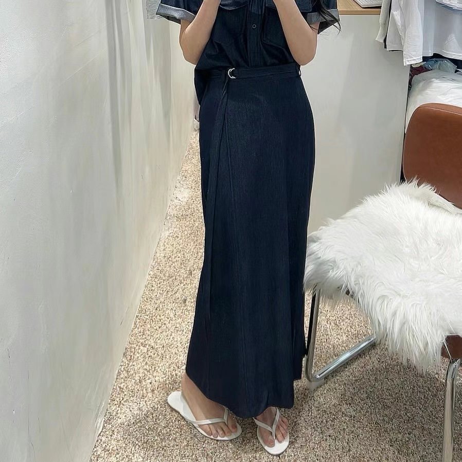 MY YOUNG韓國直郵㊣女裝新品推薦時尚熱賣25春夏長裙含腰繩腰帶OUNCE長裙