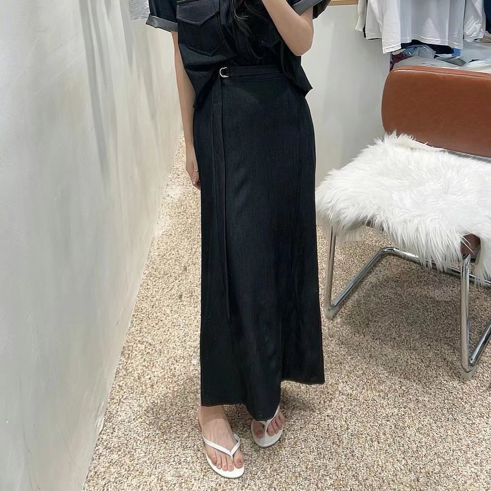 MY YOUNG韓國直郵㊣女裝新品推薦時尚熱賣25春夏長裙含腰繩腰帶OUNCE長裙圖色2