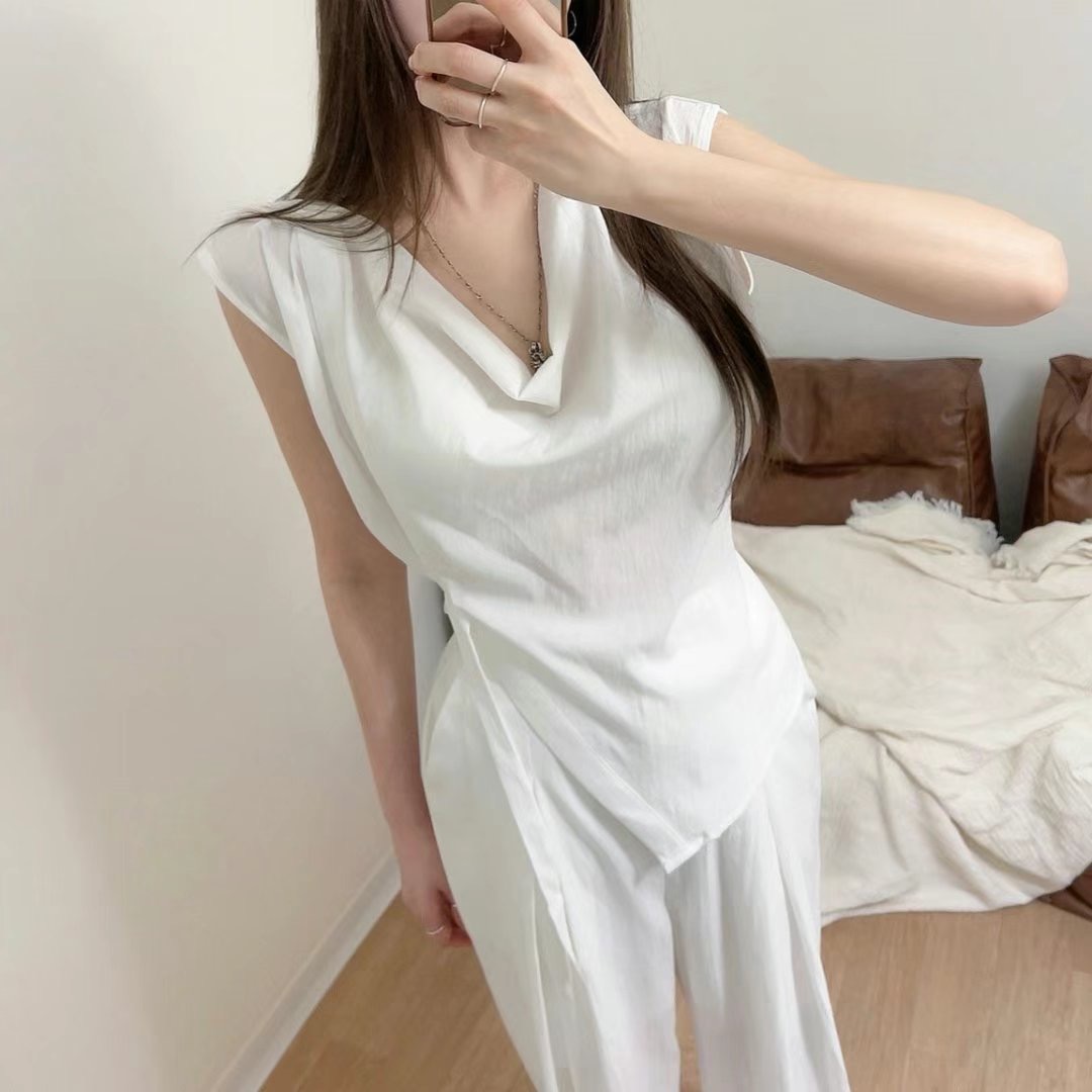 MY YOUNG東大門㊣實拍女裝新品休閑人氣時尚襯衫蕾絲衫亞麻OUNCE襯衫/蕾絲衫圖色3
