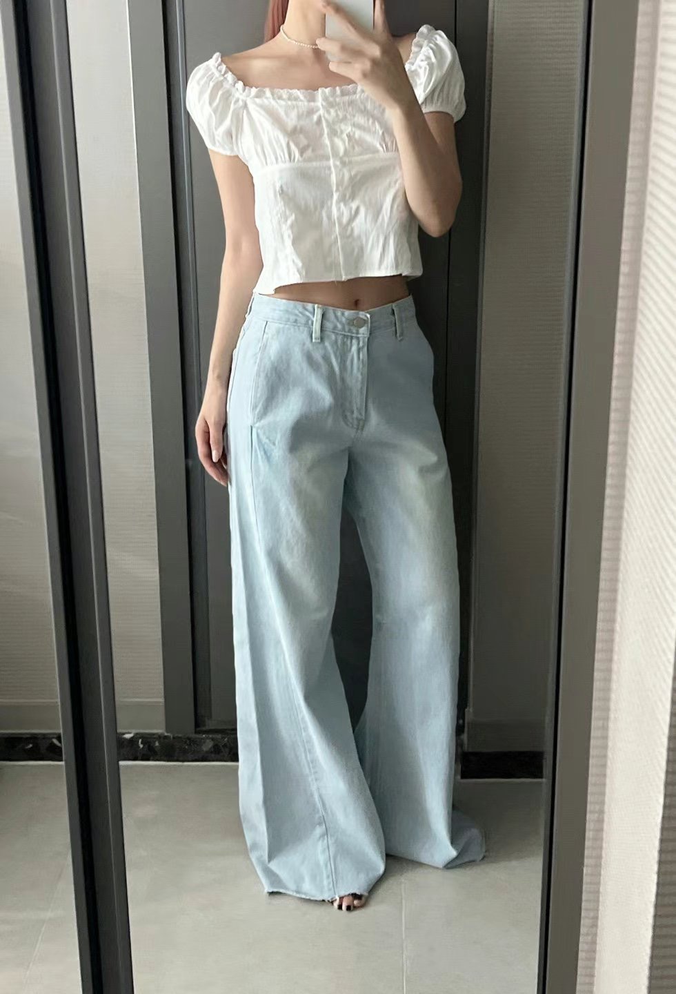 MY YOUNG東大門㊣實拍女裝新款時尚職業真品休閑推薦牛仔褲OUNCE牛仔褲圖色2