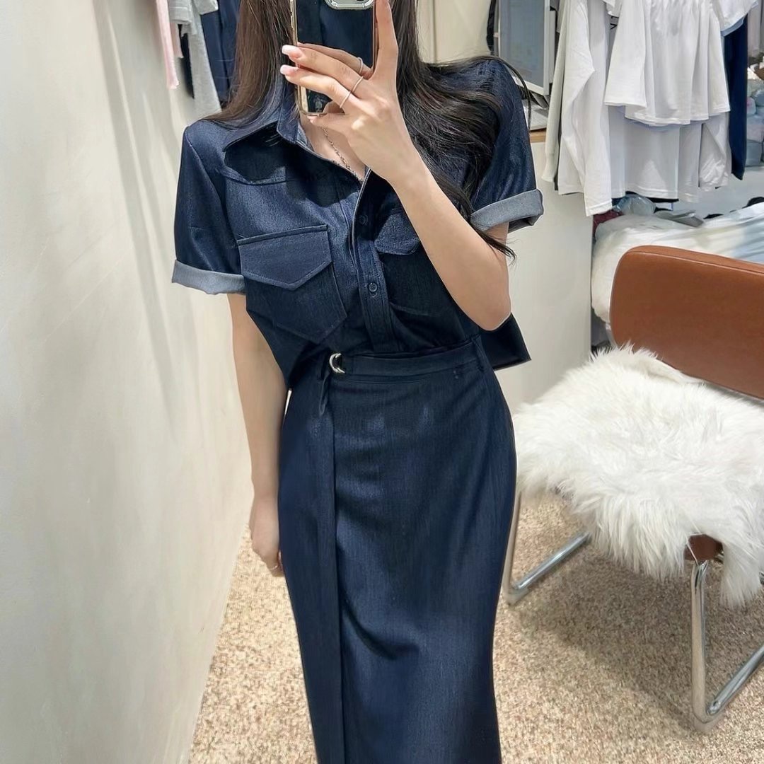 MY YOUNG韓國直郵㊣女士新款休閑職業推薦襯衫蕾絲衫兩個口袋OUNCE襯衫/蕾絲衫