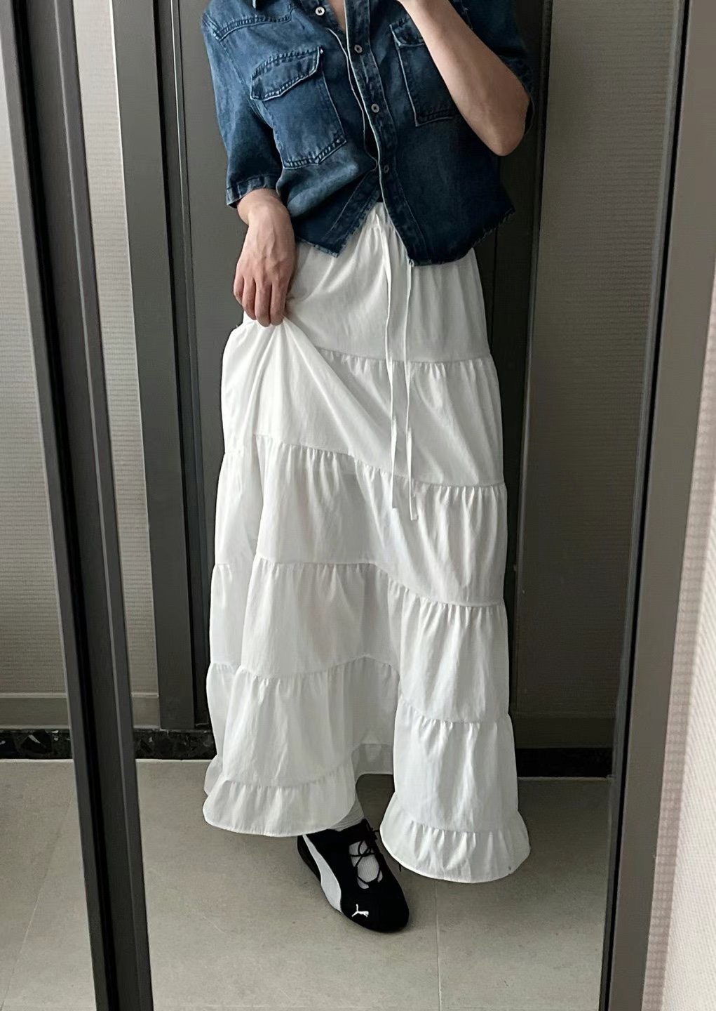 MY YOUNG東大門㊣直郵女裝新品休閑25春夏推薦熱賣職業長裙OUNCE長裙