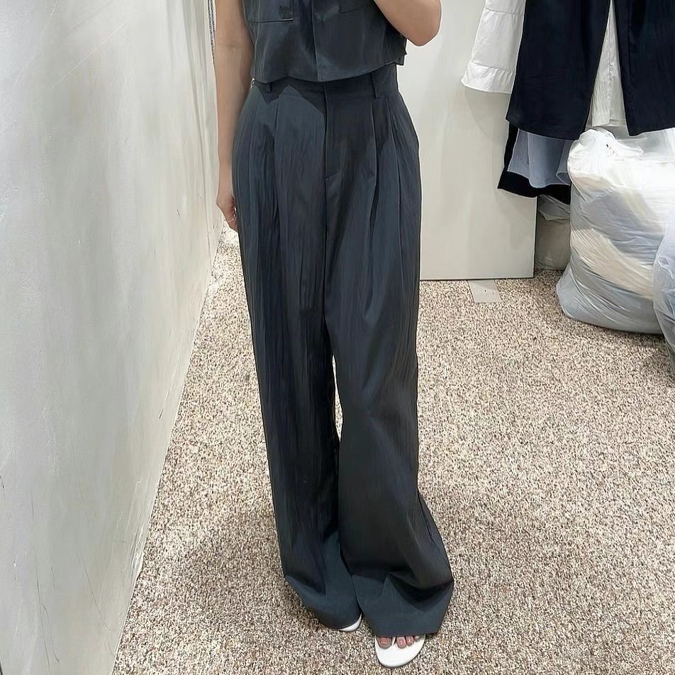 MY YOUNG東大門㊣代購女士新品時尚25春夏職業休閑休閑褲口袋OUNCE休閑褲
