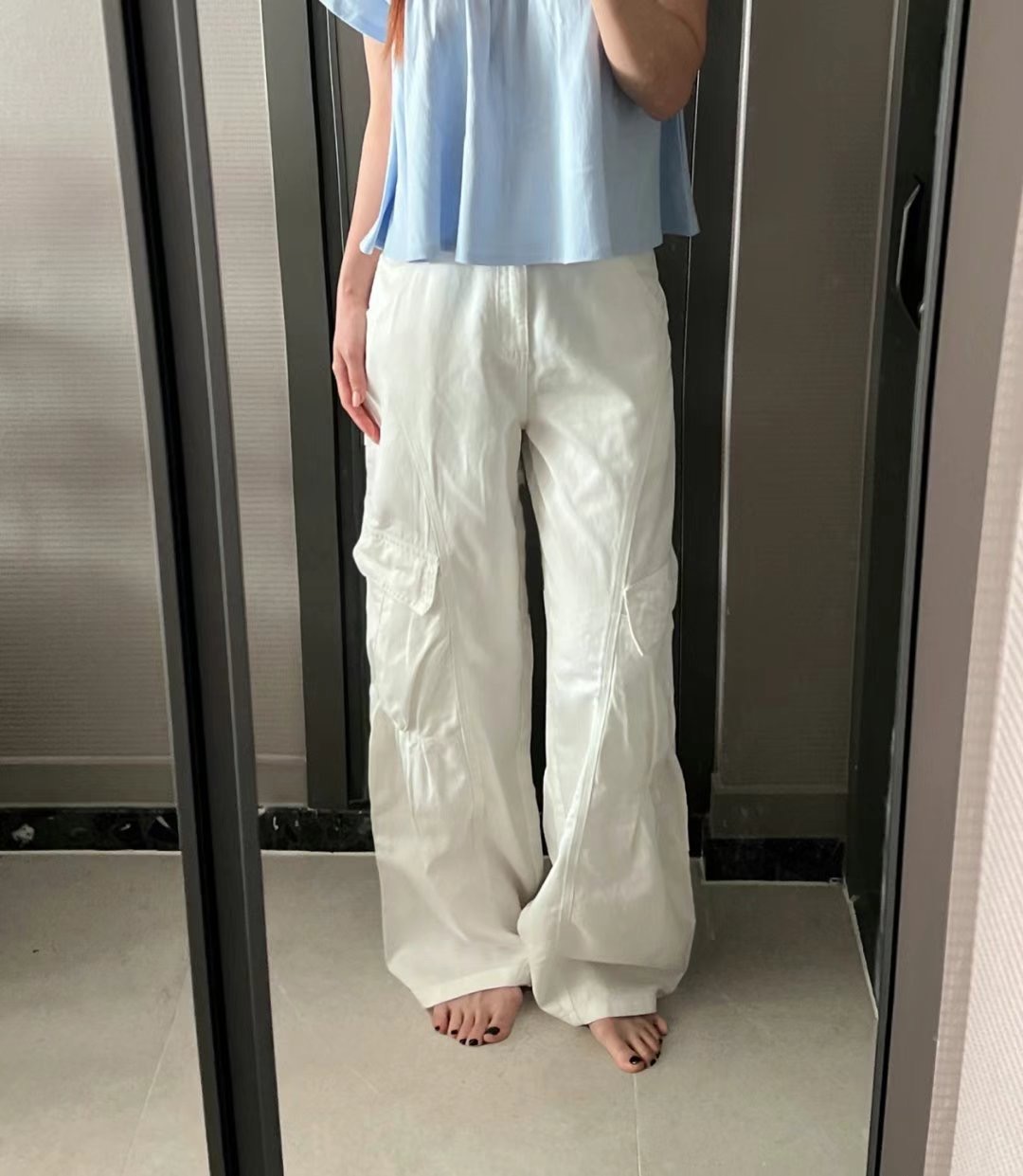 MY YOUNG東大門㊣直郵女裝新款推薦人氣職業休閑休閑褲口袋OUNCE休閑褲