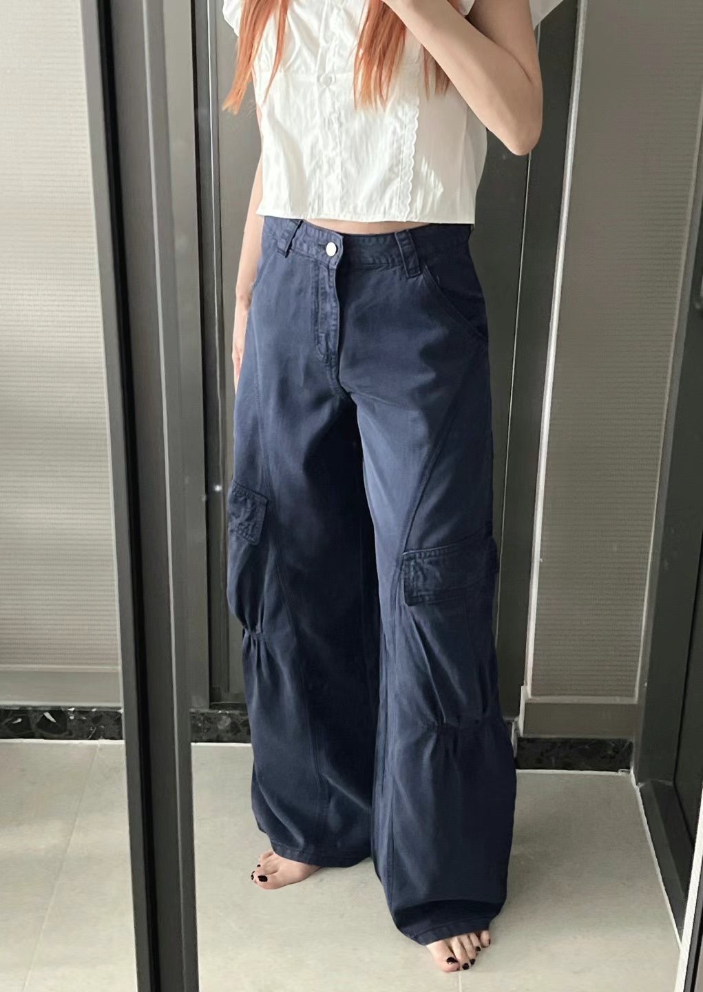 MY YOUNG東大門㊣直郵女裝新款推薦人氣職業休閑休閑褲口袋OUNCE休閑褲