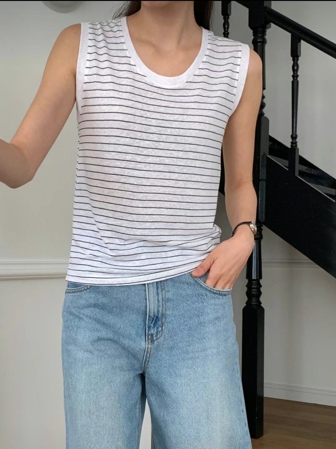 NEAR DEAR東大門㊣代購女裝新品休閑人氣25春夏熱賣吊帶背心NEAR DEAR吊帶/背心圖色1