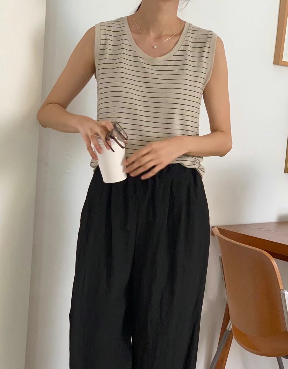 NEAR DEAR東大門㊣代購女裝新品休閑人氣25春夏熱賣吊帶背心NEAR DEAR吊帶/背心圖色2