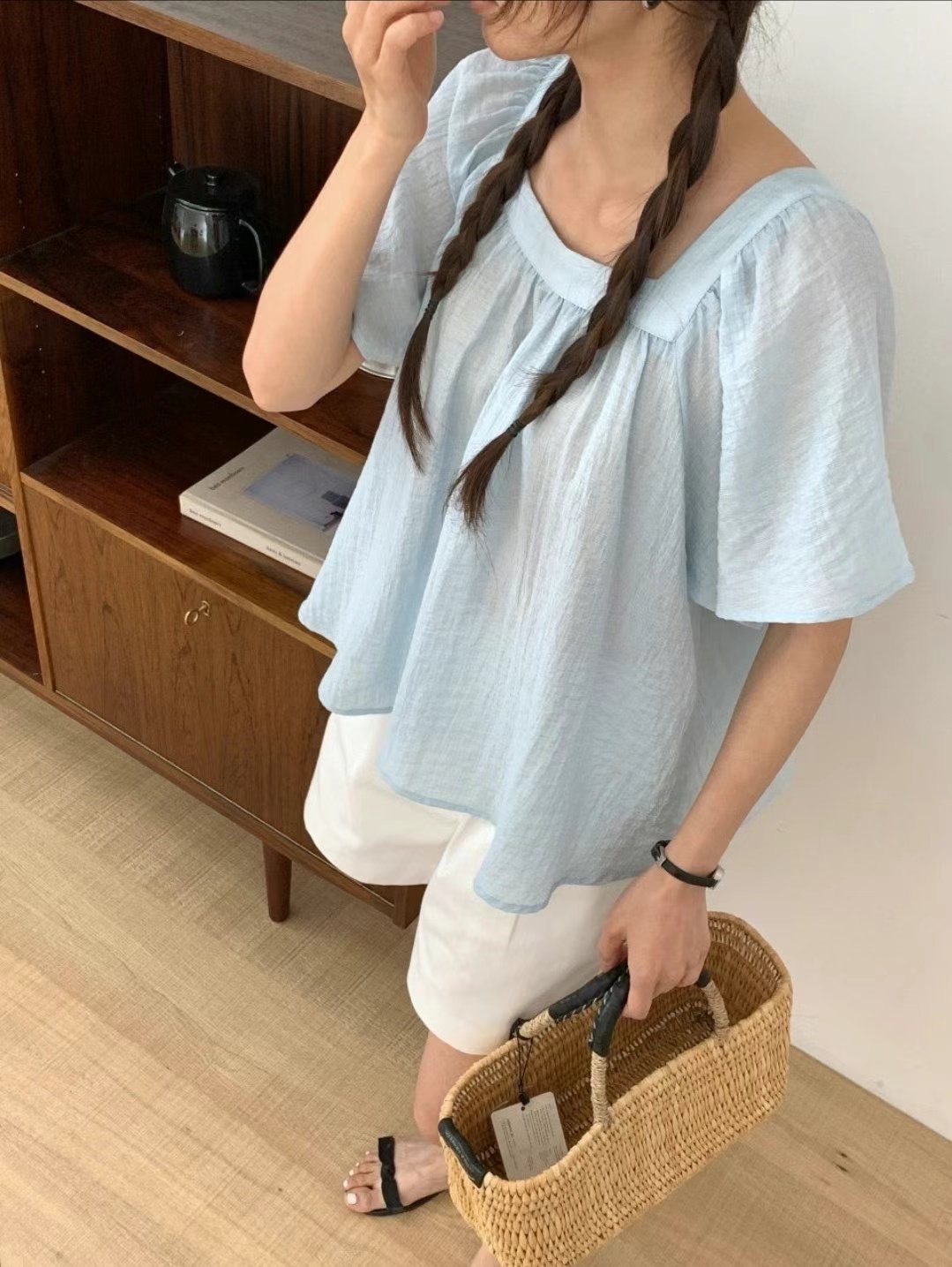 NEAR DEAR韓國代購㊣女裝新品職業25春夏真品熱賣襯衫蕾絲衫NEAR DEAR襯衫/蕾絲衫圖色2