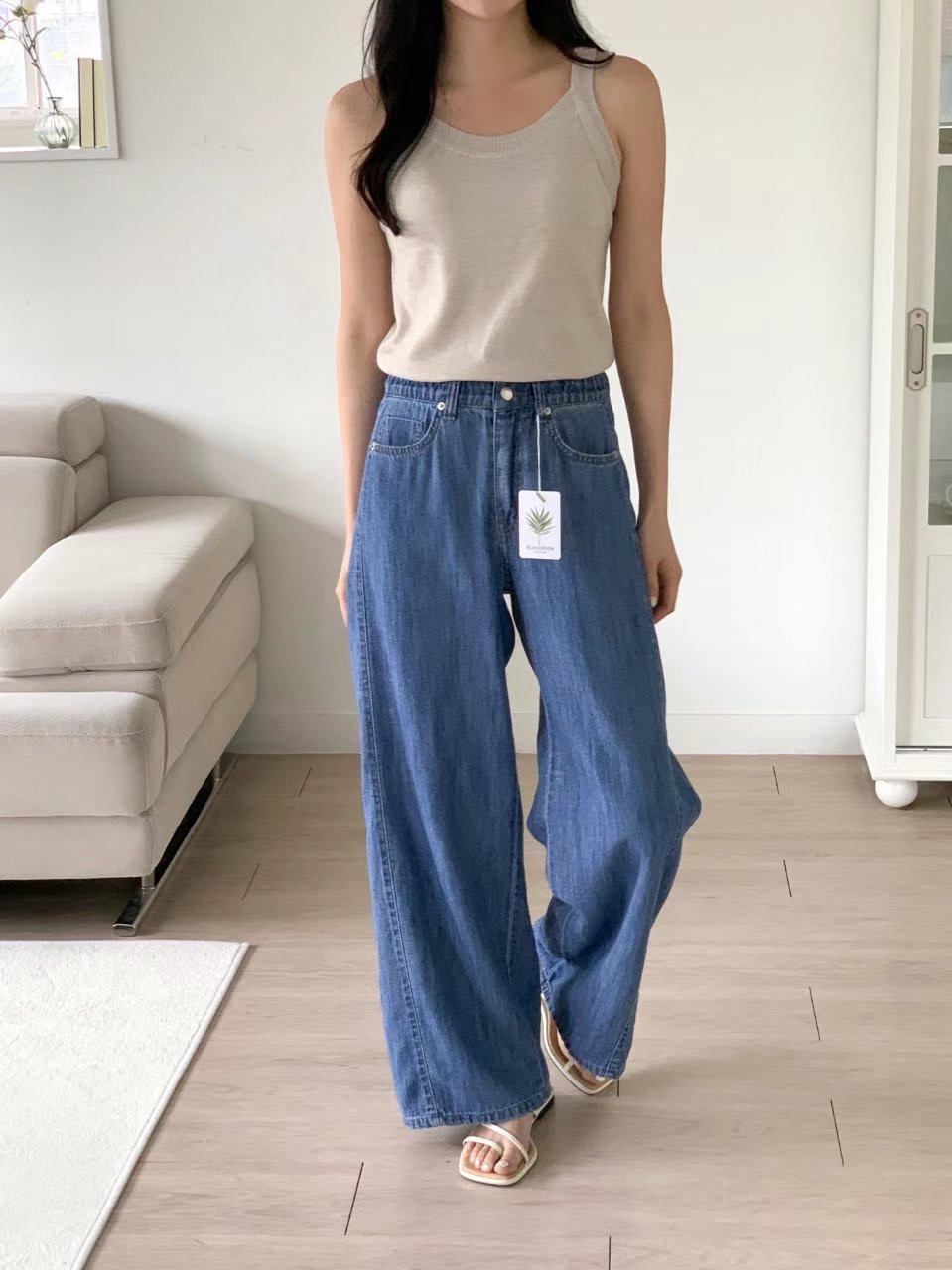 QMARKET東大門㊣代購女裝新款25春夏推薦時尚休閑人氣牛仔褲QMARKET牛仔褲圖色2