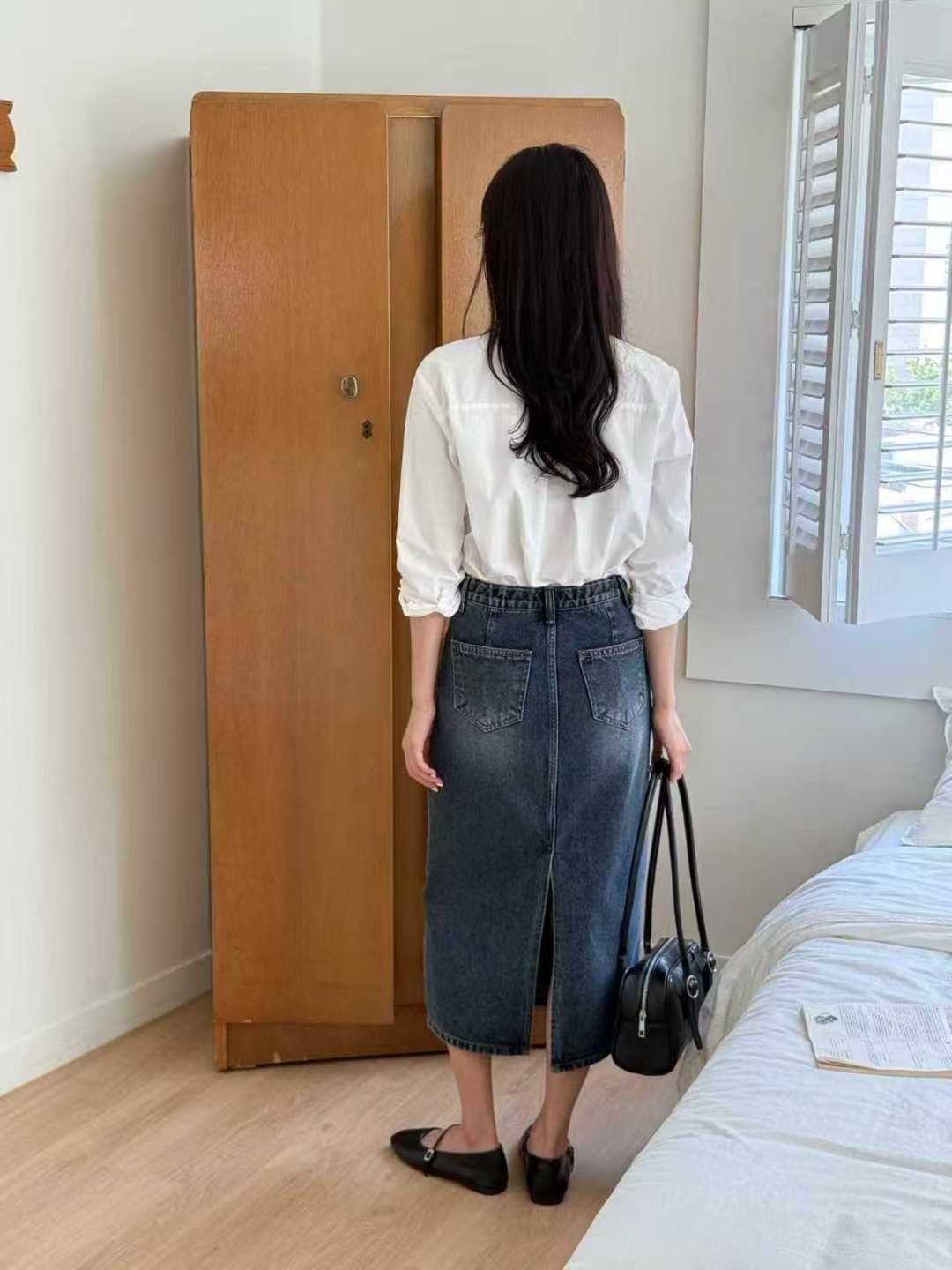QMARKET東大門㊣直郵女士新款熱賣職業休閑真品人氣推薦長裙QMARKET長裙