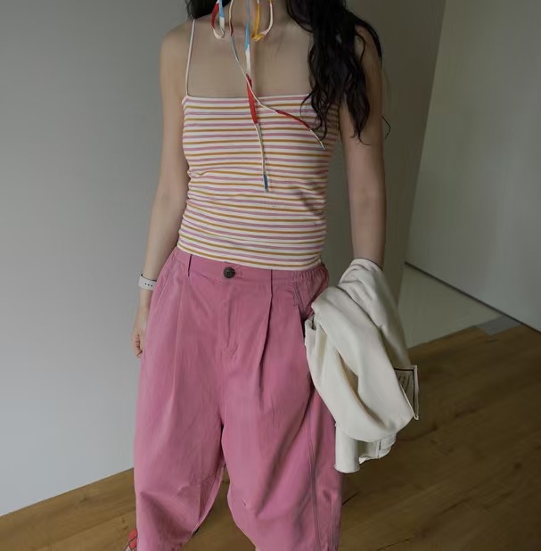 SUMMER MOON東大門㊣直郵女士新款職業真品人氣吊帶背心條紋SUMMER MOON吊帶/背心圖色2