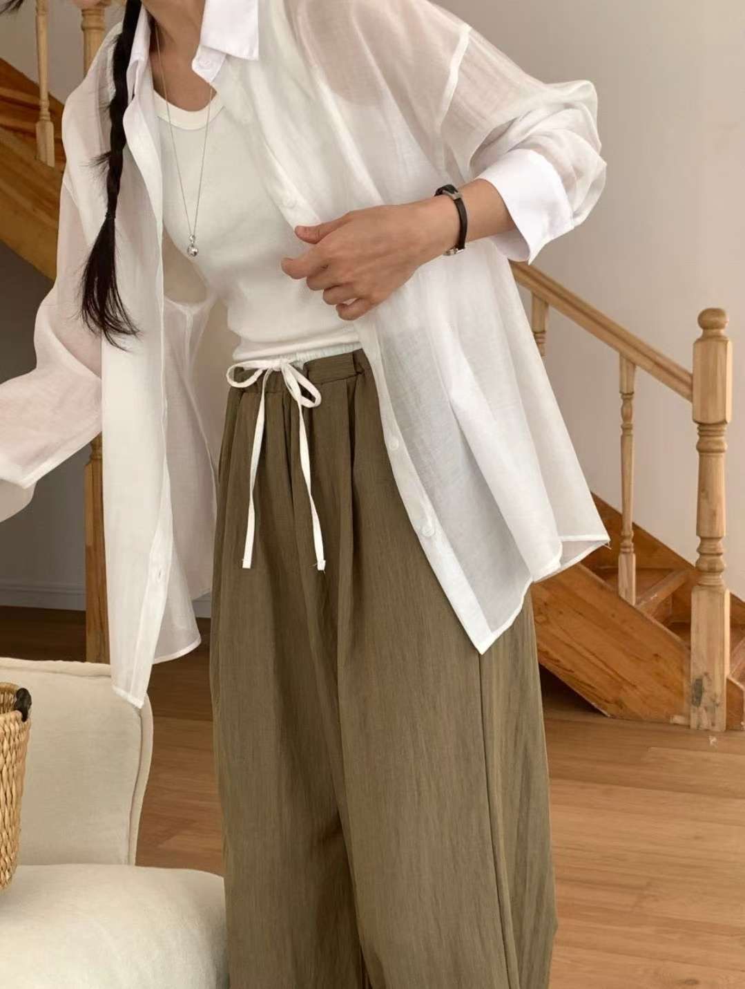 NEAR DEAR韓國代購㊣女士新款25春夏職業推薦熱賣襯衫蕾絲衫NEAR DEAR襯衫/蕾絲衫