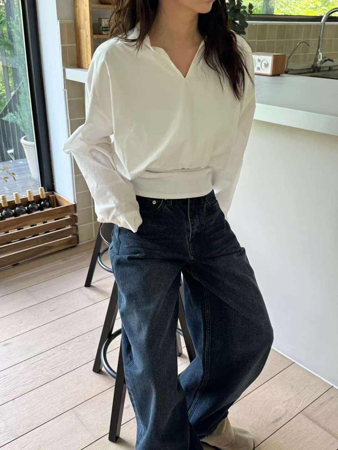 OURSTUDIO東大門㊣直郵女士新品熱賣25春夏時尚職業襯衫蕾絲衫OURSTUDIO襯衫/蕾絲衫