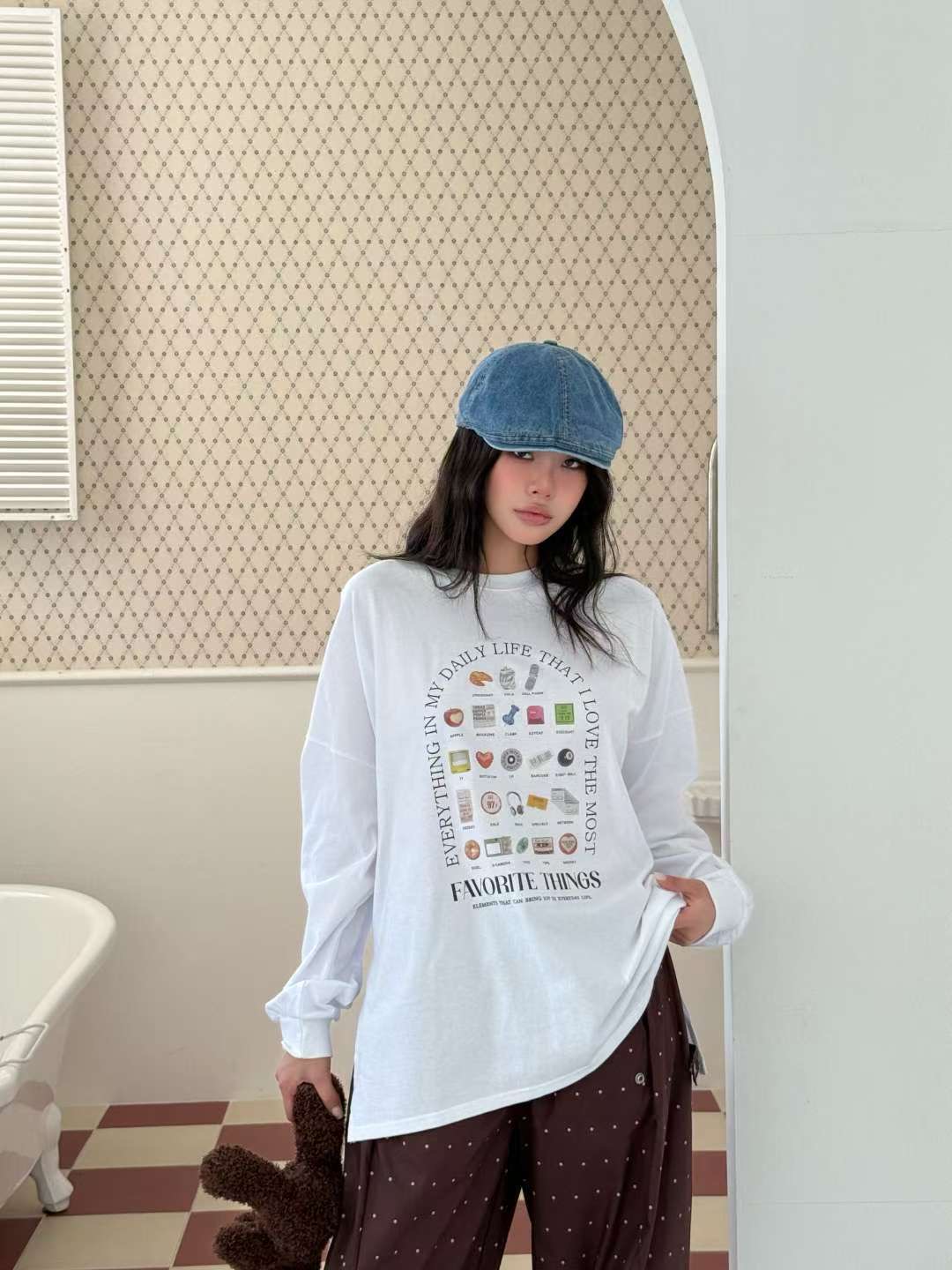 SIENNE-T韓國直郵㊣女裝新款職業推薦25春夏人氣休閑長袖T恤SIENNE-T長袖T恤