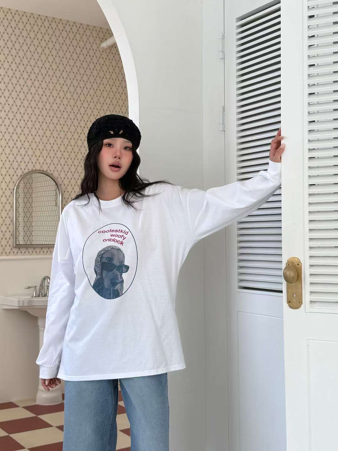 SIENNE-T東大門㊣實拍女士新品真品職業推薦時尚25春夏長袖T恤SIENNE-T長袖T恤圖色1