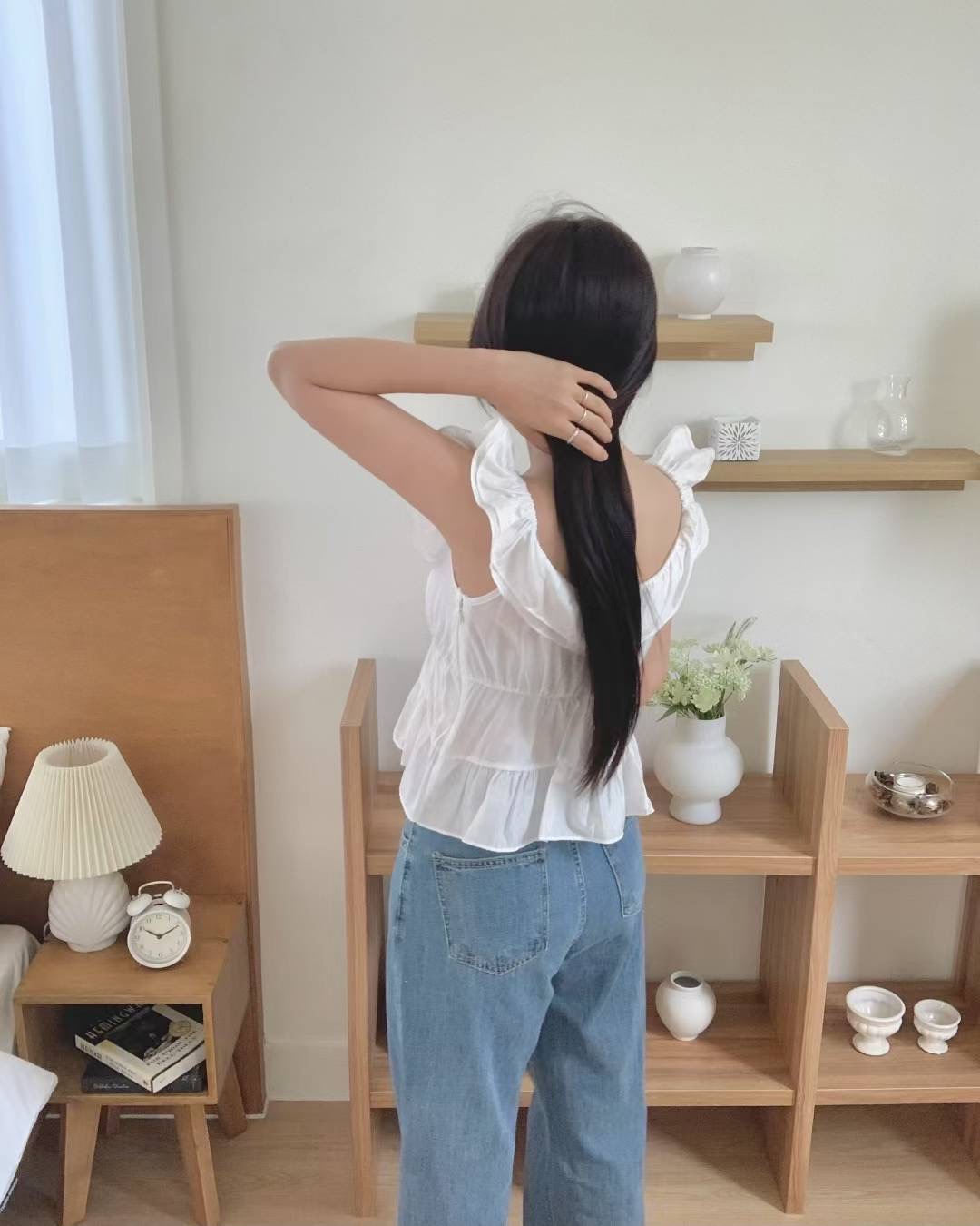 AGATHE韓國代購㊣女裝新款真品推薦25春夏熱賣休閑襯衫蕾絲衫AGATHE襯衫/蕾絲衫