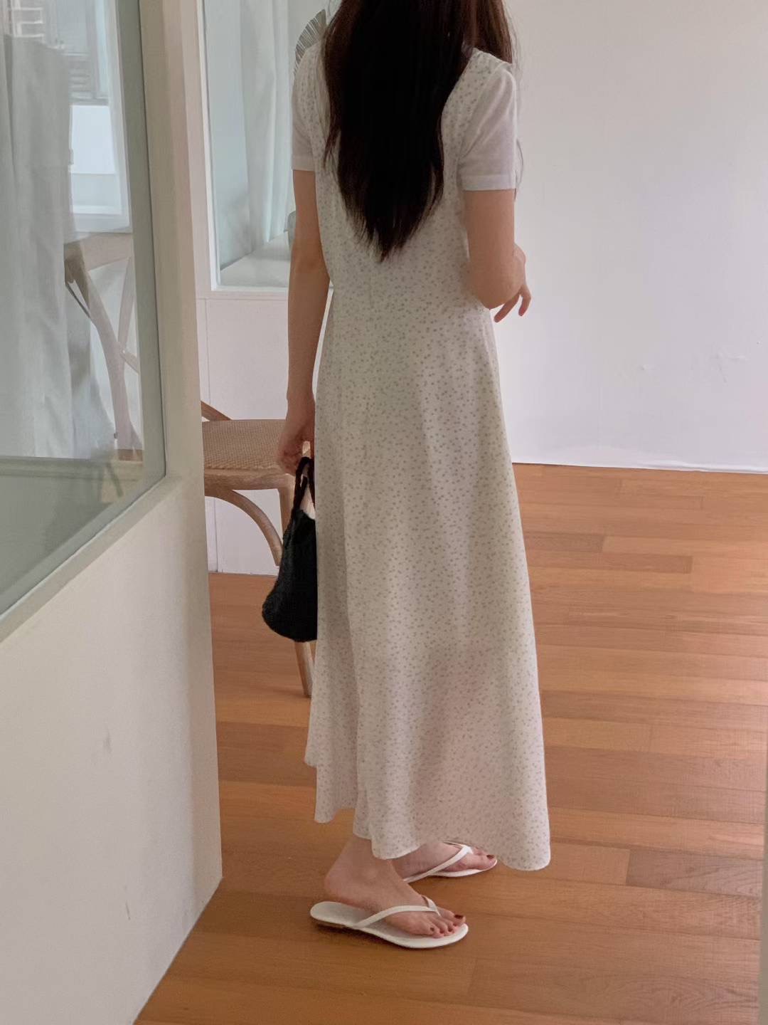 SUMMER MOON韓國直郵㊣女裝新品休閑連衣裙不含內搭蕾絲花花朵SUMMER MOON連衣裙
