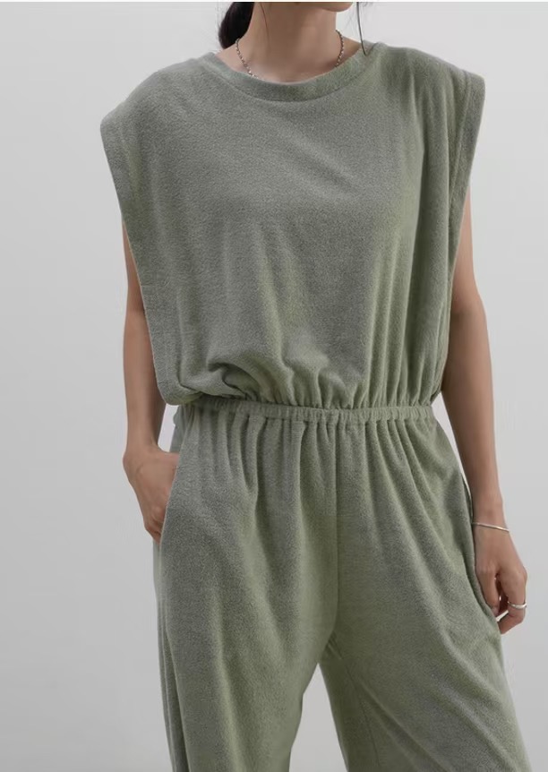 SUMMER MOON韓國直郵㊣女裝新品25春夏推薦休閑連體褲毛圈布SUMMER MOON連體褲